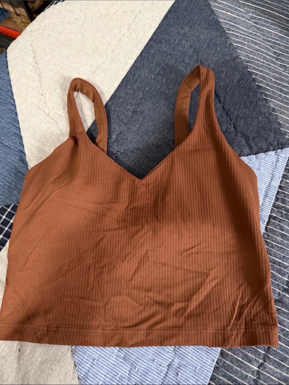 lululemon athletica Ribbed V-Neck Tank Top in Brown